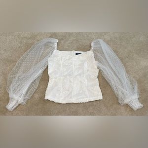 Walk in Closet - White Top Sheer Long Sleeves